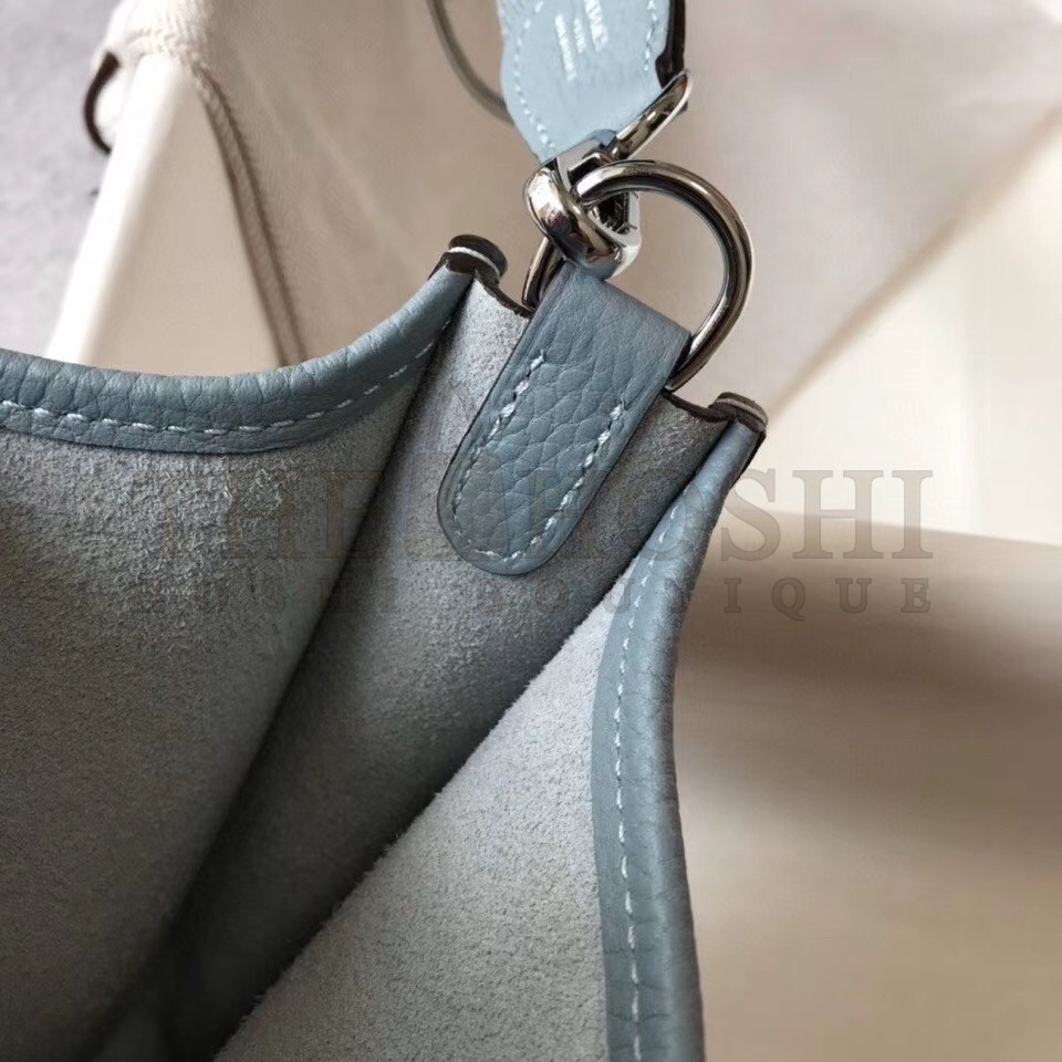 H**me5 Evelyne III TPM Bag In Blue Lin Clemence Leather Master Quality