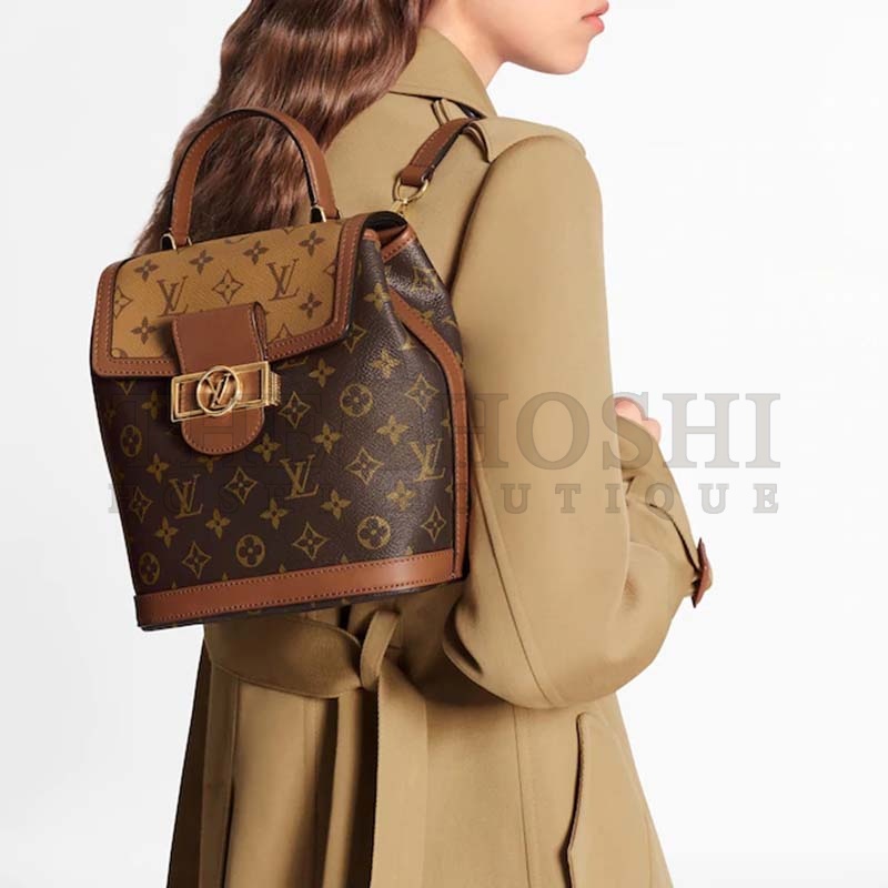 L0vis Vvtt0n LV Women Dauphine Backpack PM Monogram Canvas-Brown Master Quality
