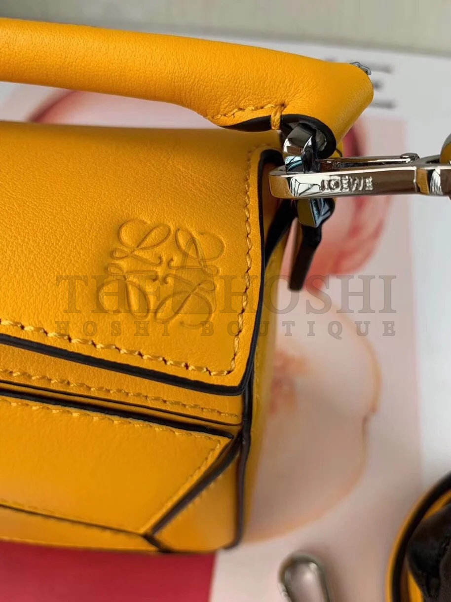 L0ew* Puzzle Mini Bag In Yellow Calfskin Master Quality