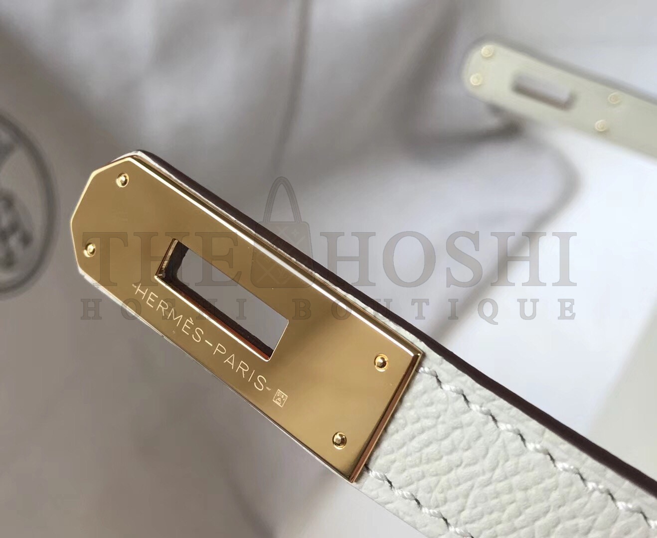 H**me5 Kelly 28cm Sellier Bag In White Epsom Leather Master Quality