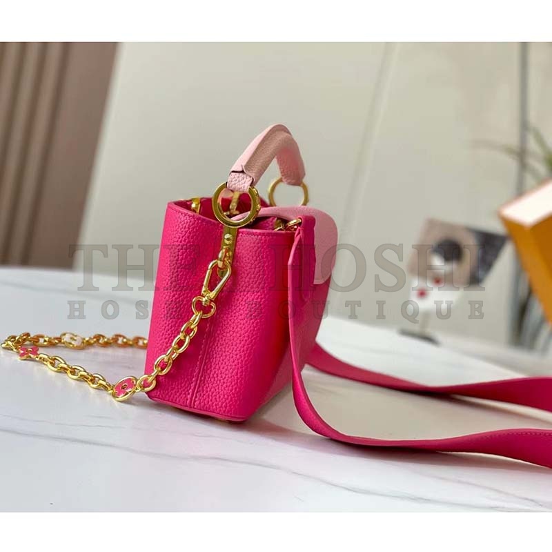 L0vis Vvtt0n LV Women Capucines Mini Handbag Rose Pink Taurillon Leather Master Quality