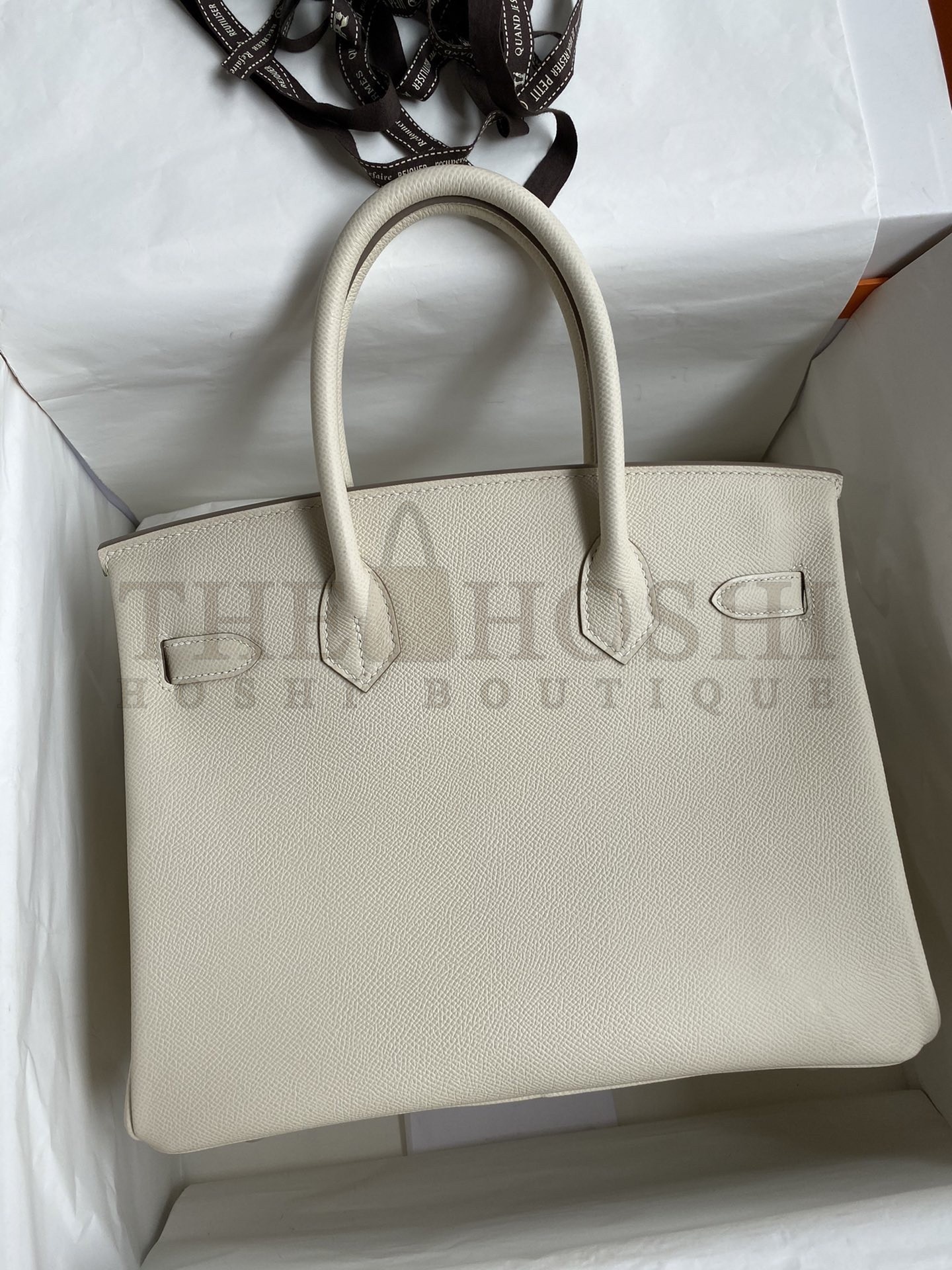 H**me5 Birkin 30 Retourne Handmade Bag In Craie Epsom Calfskin Master Quality