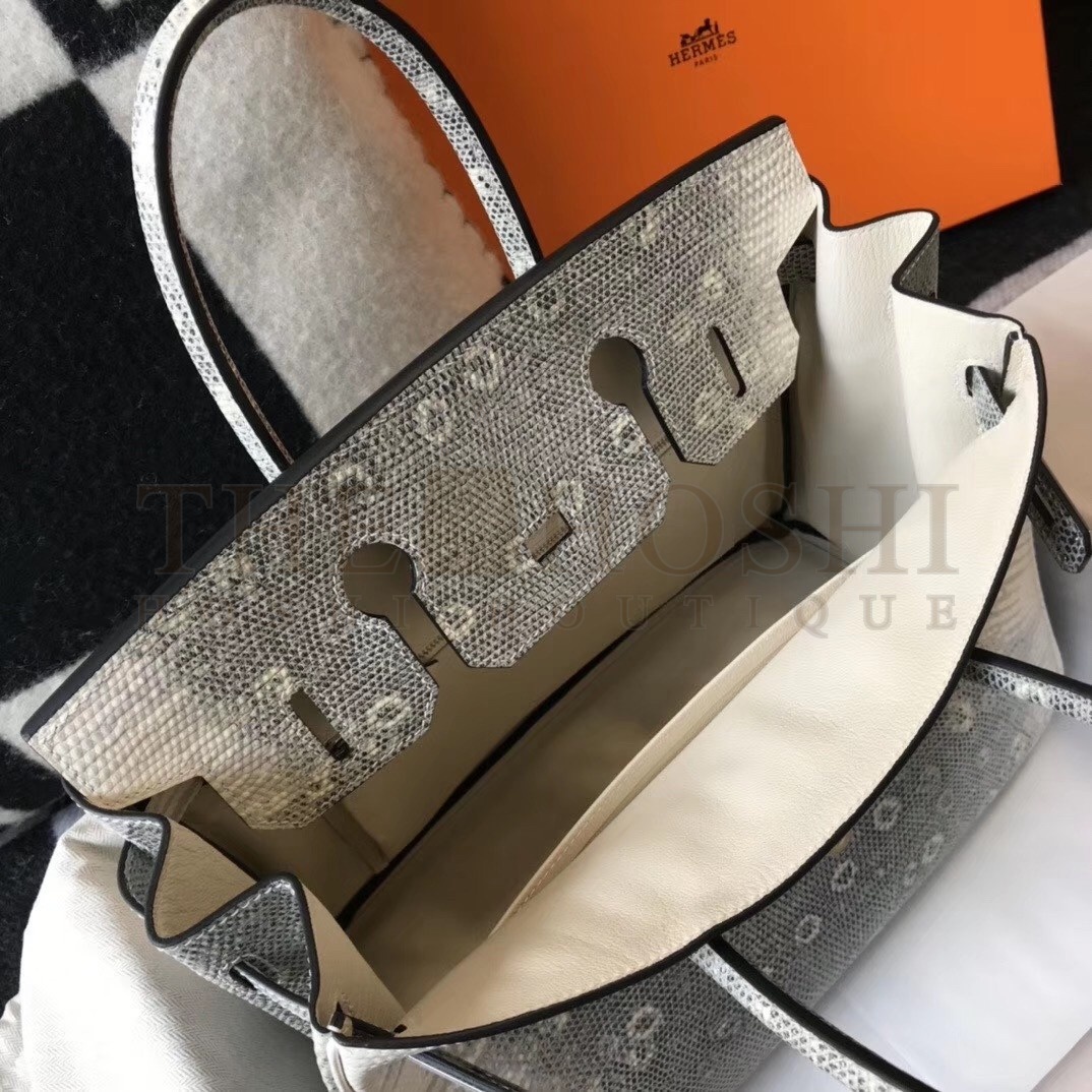 H**me5 Birkin 25cm Bag In Ombre Embossed Natural Lizard Master Quality