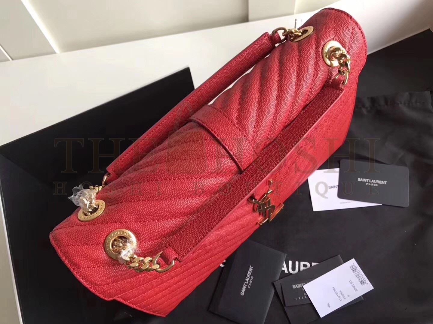 Sa1nt Lau*nt Large Monogramme Envelope Red Shoulder Bag Master Quality