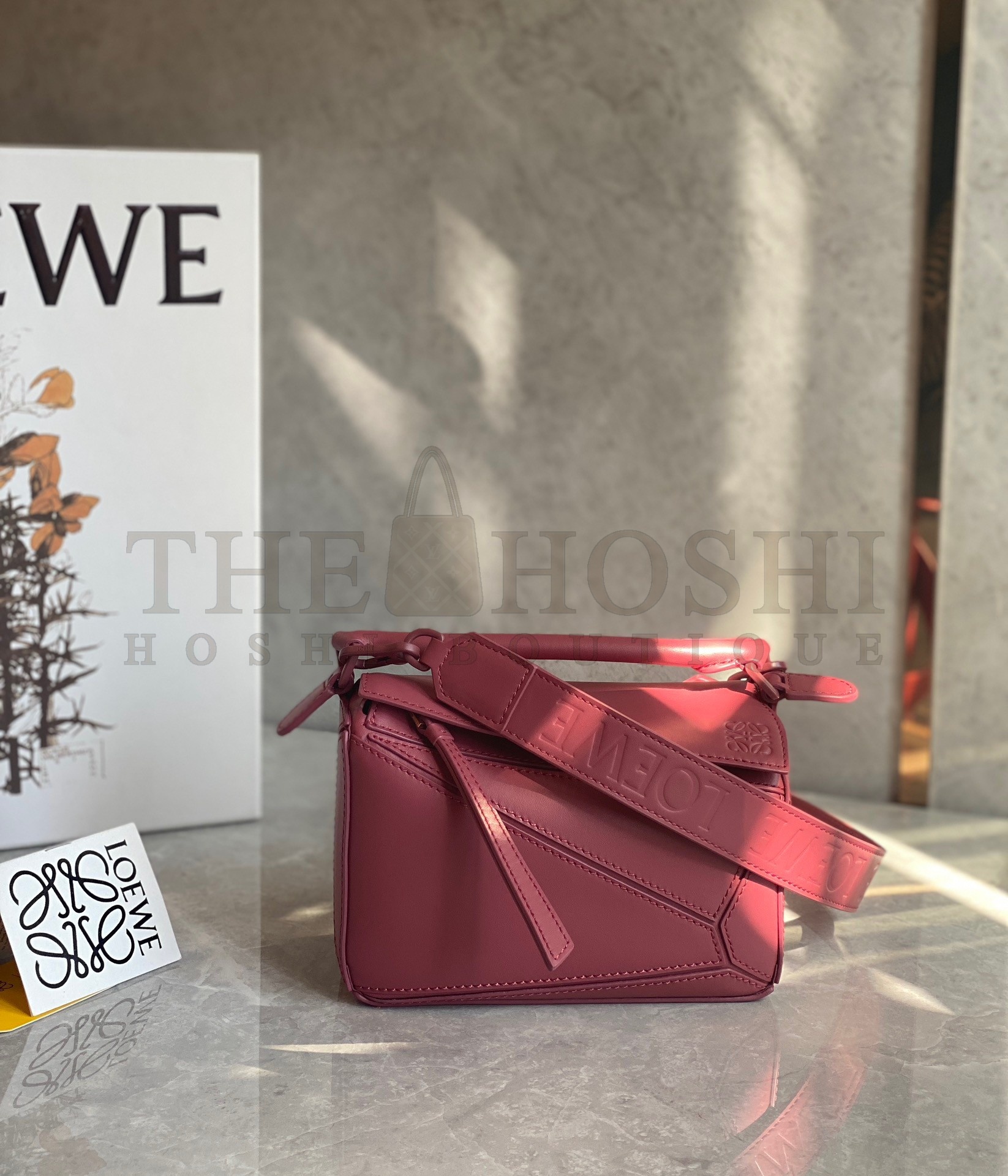 L0ew* Puzzle Mini Bag In Plumrose Satin Calfskin Master Quality
