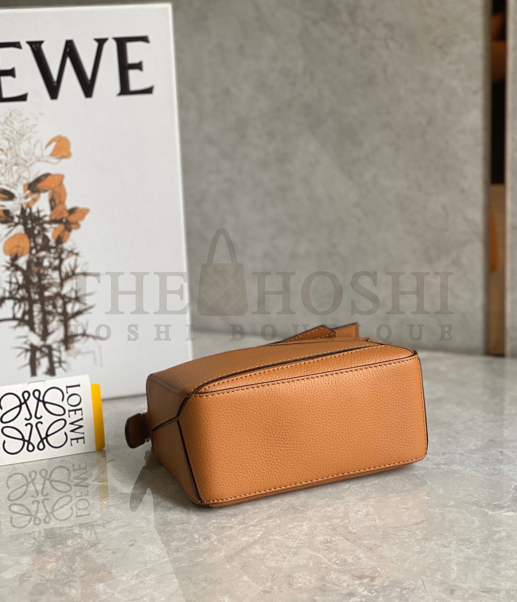 L0ew* Puzzle Mini Bag In Brown Grained Calfskin Master Quality