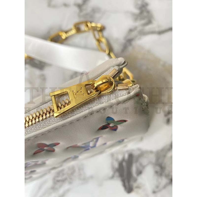 L0vis Vvtt0n LV Women Coussin PM Handbag White Lambskin Leather Zip Closure Master Quality