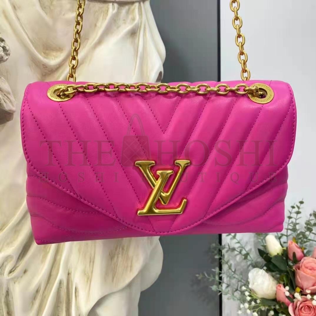 L0vis Vvtt0n LV Women New Wave Chain Bag Handbag Agathe Pink Smooth Cowhide Leather Master Quality