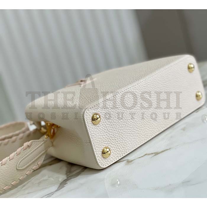 L0vis Vvtt0n LV Women Capucines BB Handbag Cream Beige Pearly Pink Taurillon Leather Master Quality