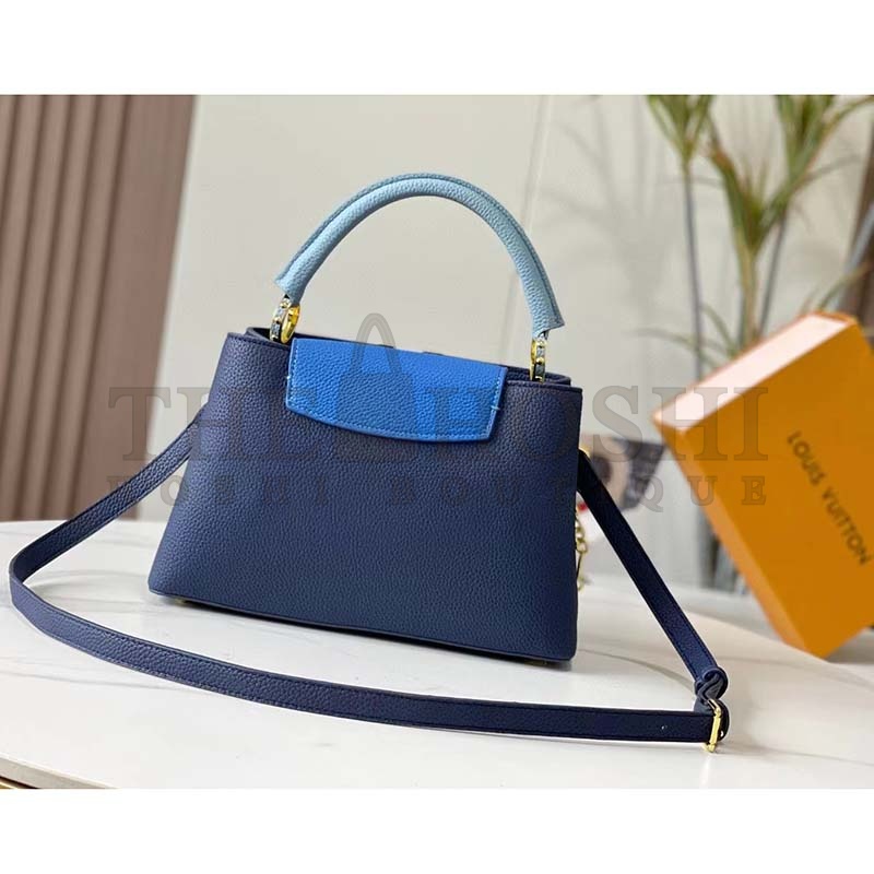 L0vis Vvtt0n LV Women Capucines MM Handbag Navy Blue Taurillon Leather Master Quality