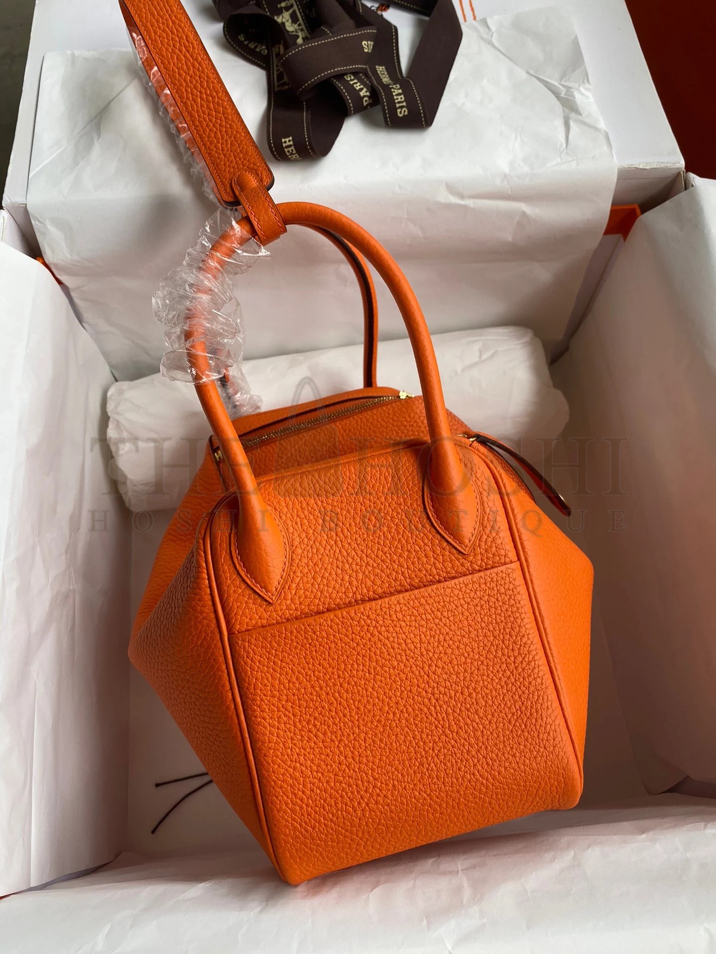 H**me5 Lindy 26 Handmade Bag In Orange Clemence Leather Master Quality