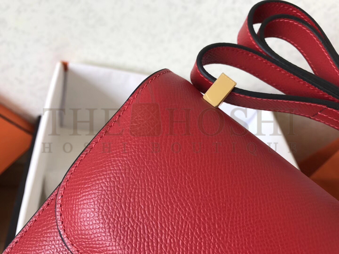 H**me5 Epsom Constance 24cm Red Handmade Bag Master Quality