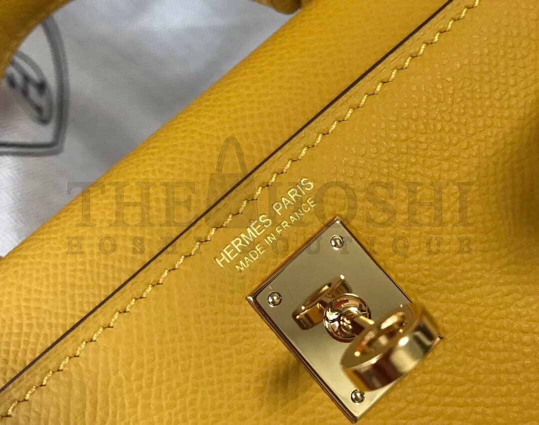 H**me5 Kelly Mini II Bag In Yellow Epsom Leather Master Quality