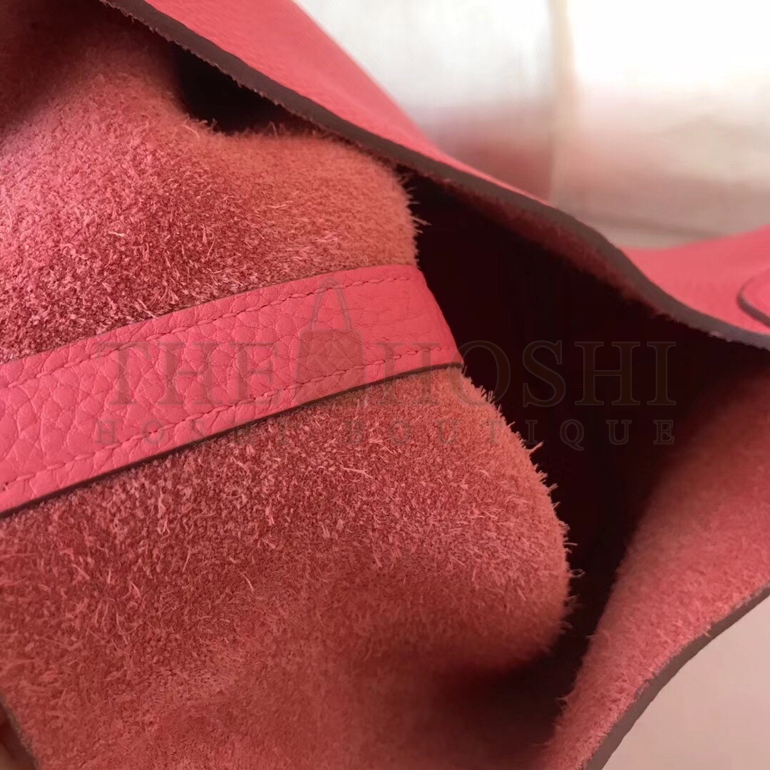 H**me5 Rose Lipstick Picotin Lock PM 18cm Handmade Bag Master Quality