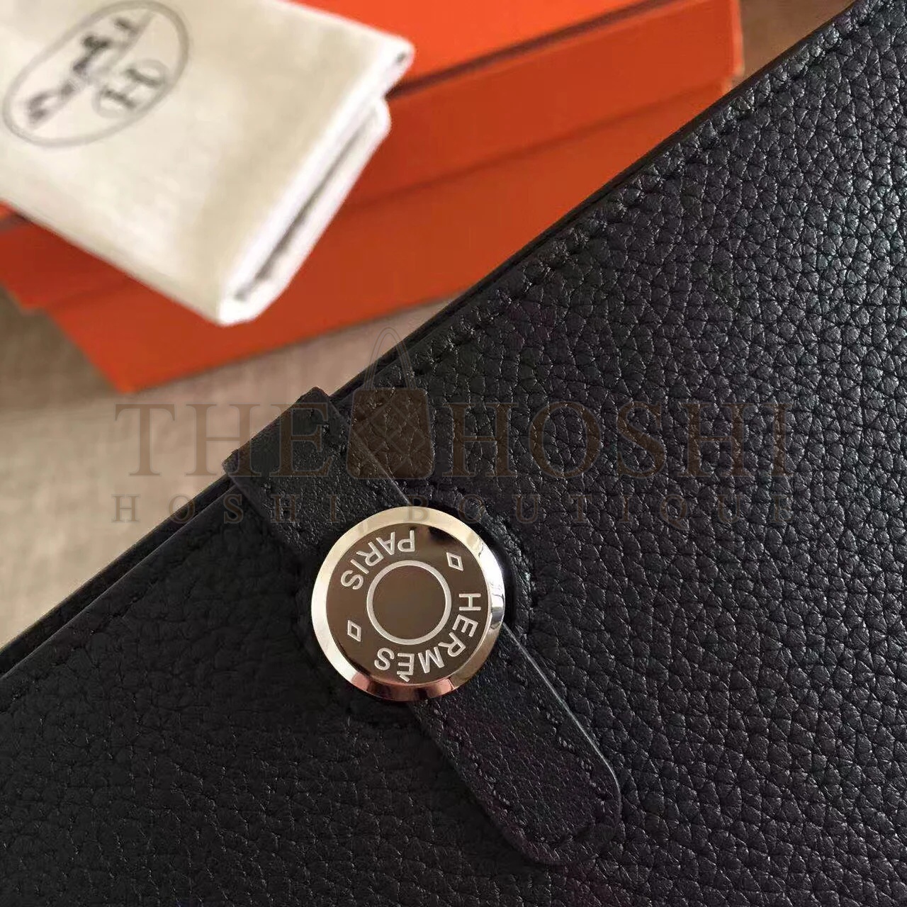 H**me5 Dogon Duo Wallet in Black Clemence Leather Master Quality