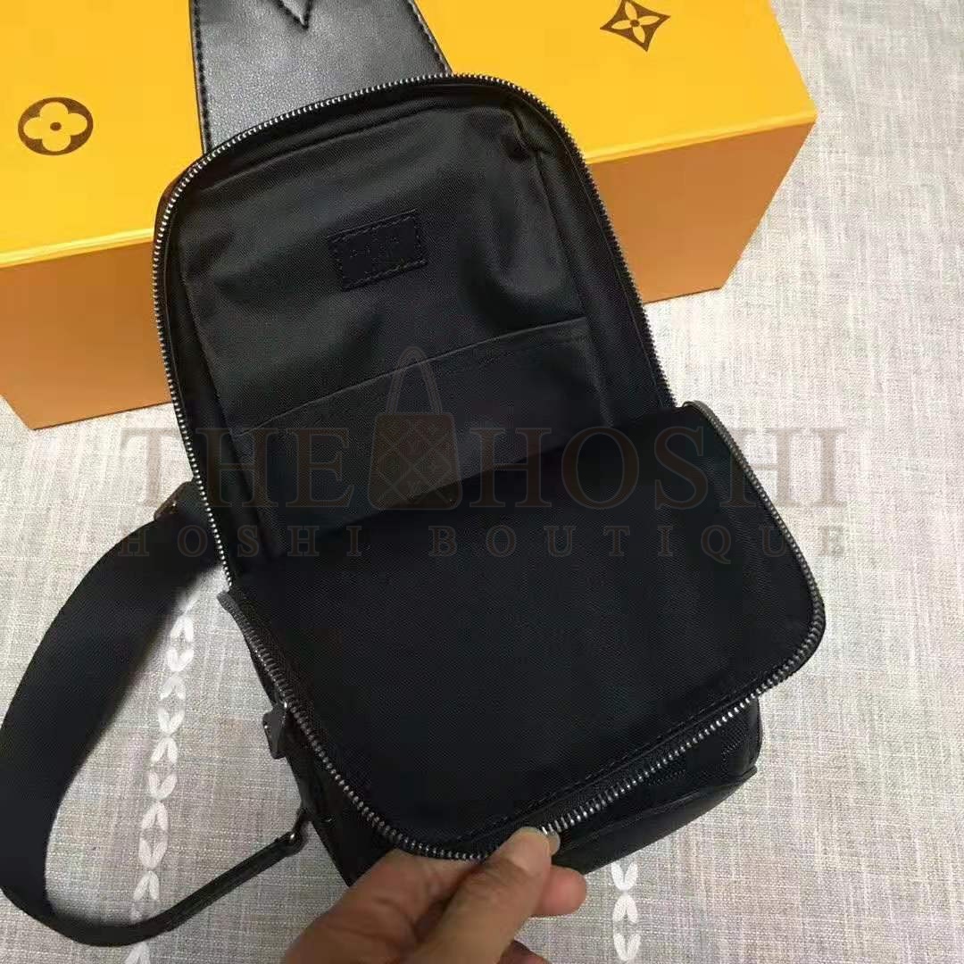 L0vis Vvtt0n LV Men Avenue Sling Bag in Damier Infini Leather-Black Master Quality