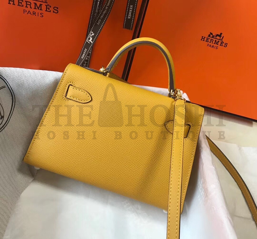 H**me5 Kelly Mini II Bag In Yellow Epsom Leather Master Quality