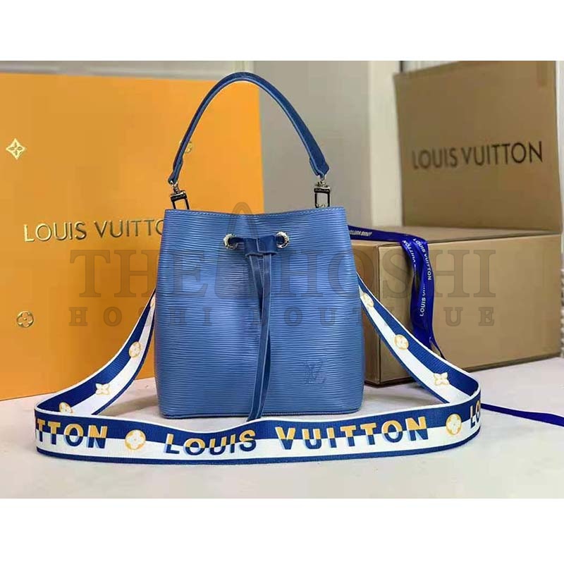 L0vis Vvtt0n LV Women NéoNoé BB Bucket Bag Blue Epi Grained Cowhide Master Quality