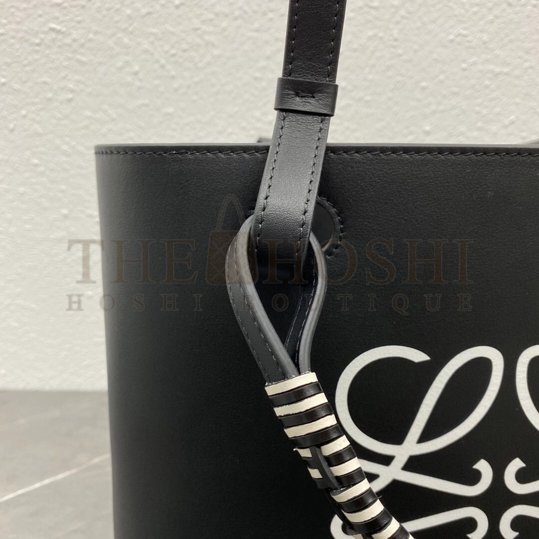 L0ew* Small Anagram Tote In Black Calfskin Master Quality