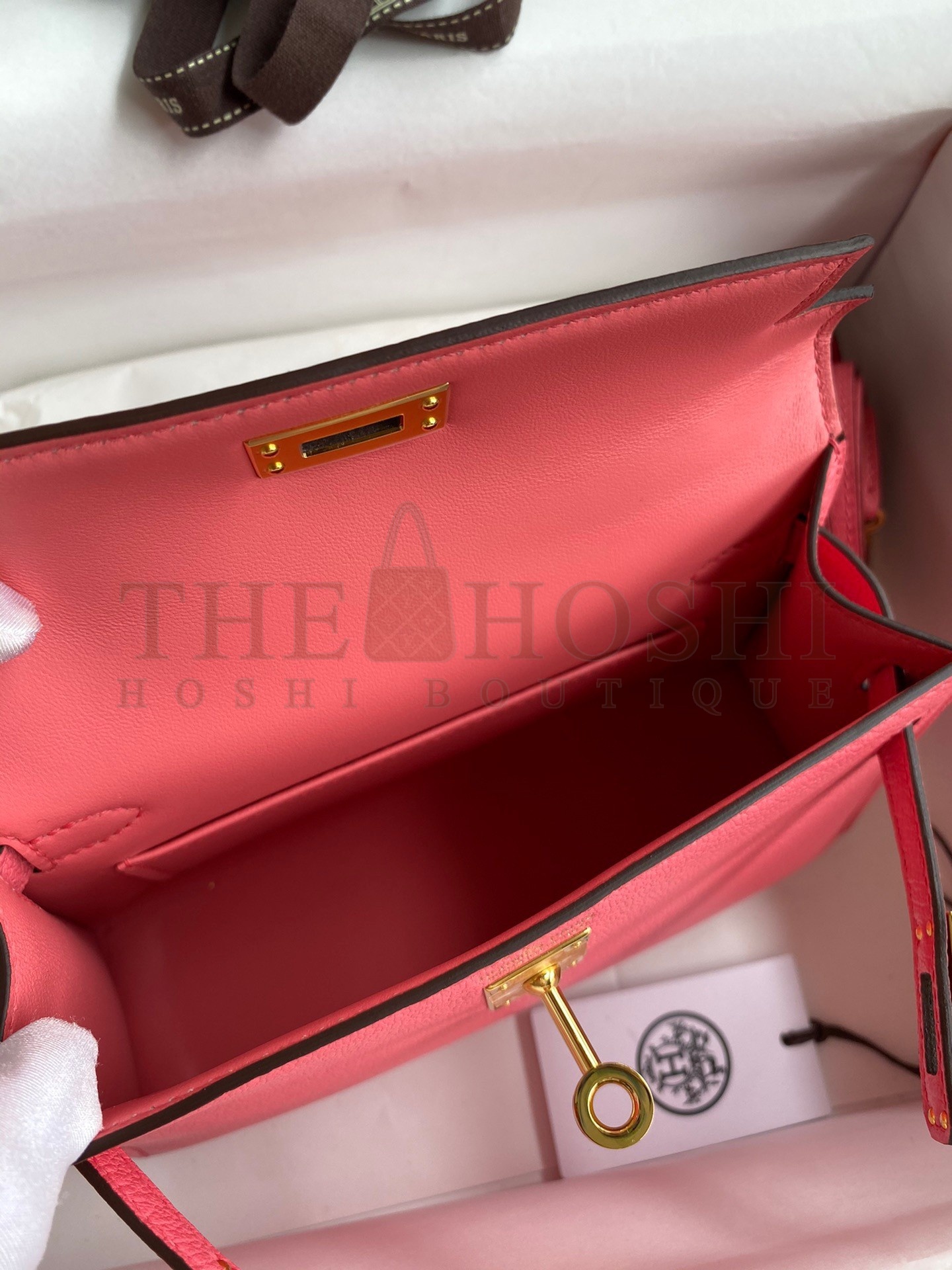 H**me5 Kelly Mini II Sellier Handmade Bag In Rose Lipstick Chevre Mysore Leather Master Quality