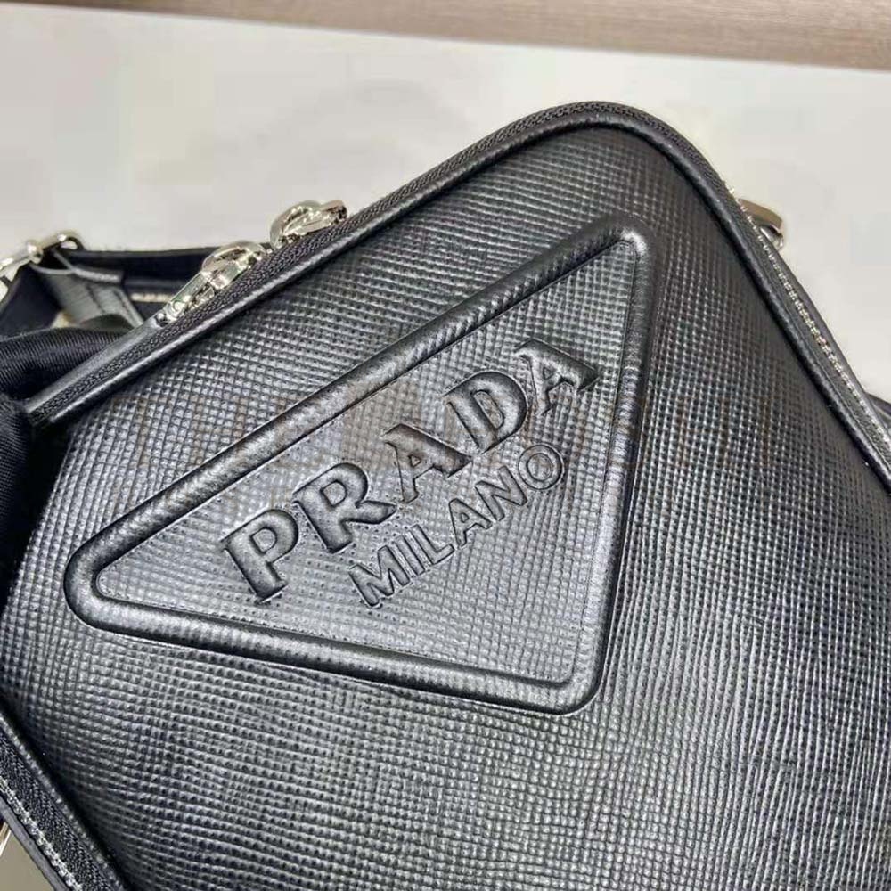 Pra*a Women Saffiano Leather Shoulder Bag-Black Master Quality