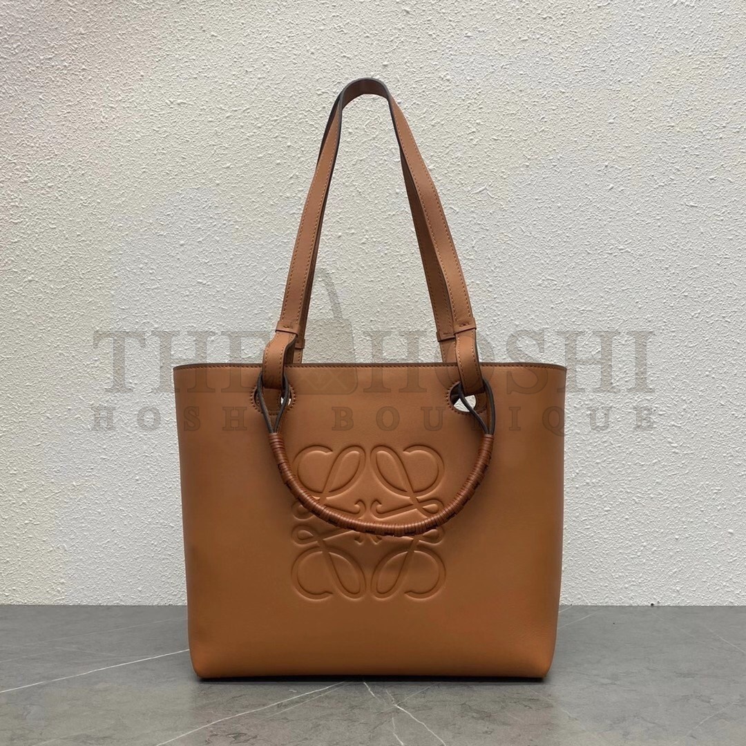 L0ew* Small Anagram Tote In Brown Classic Calfskin Master Quality
