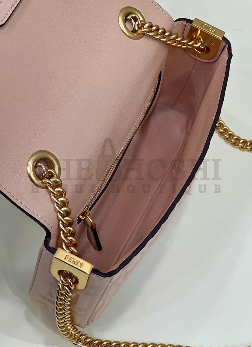 F**di Baguette Chain Midi Bag In Powder Nappa Leather Master Quality