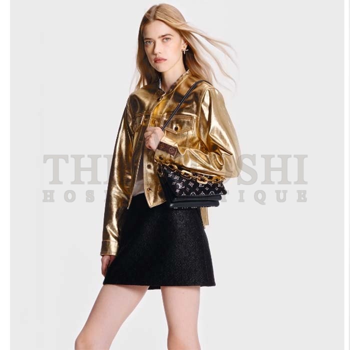 L0vis Vvtt0n LV Women Coussin BB Handbag Black Glass Beads Polyester Satin Master Quality