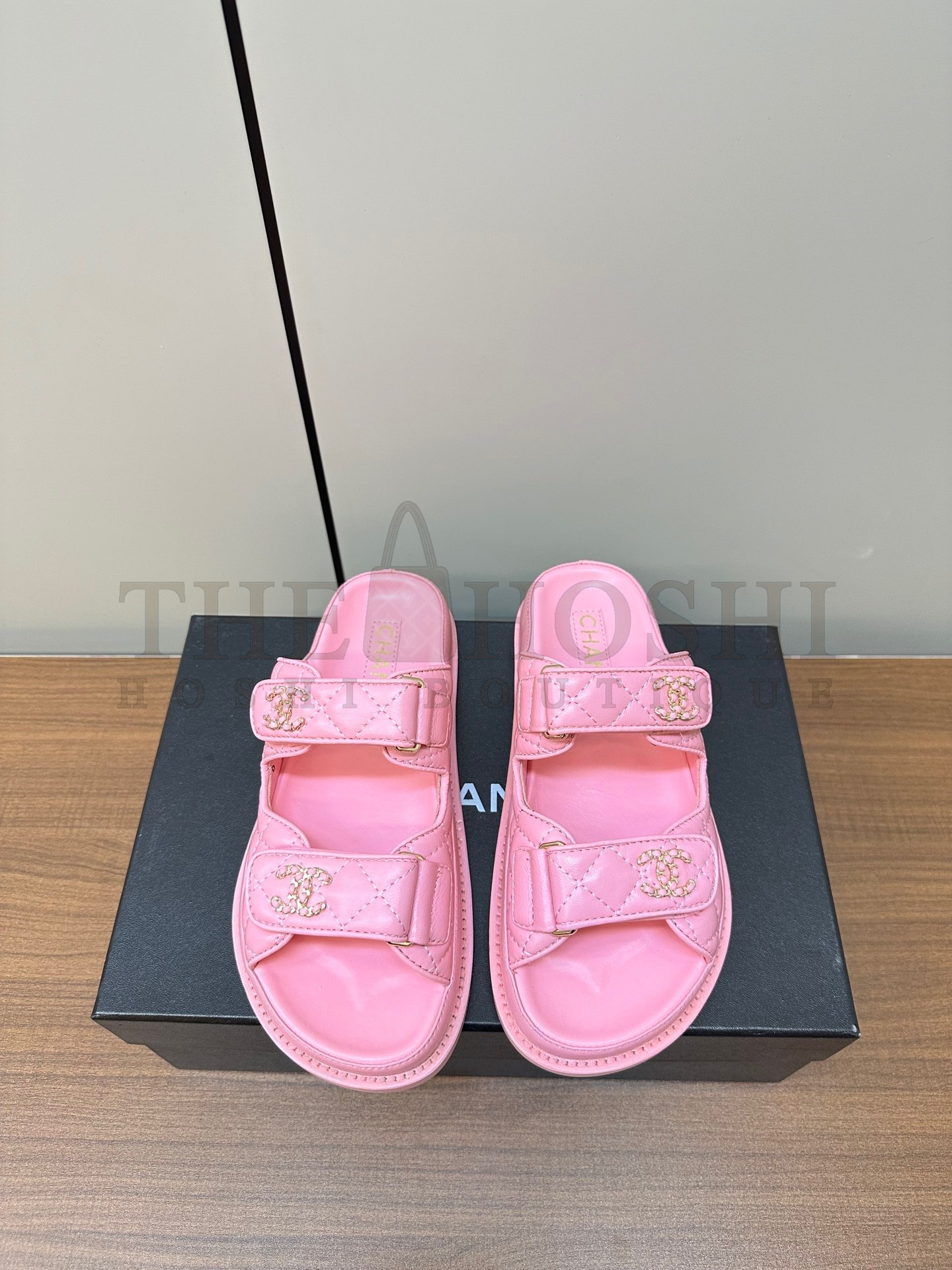 Ch**el Classic Velcro Dad Sandals real leather sole Master Quality