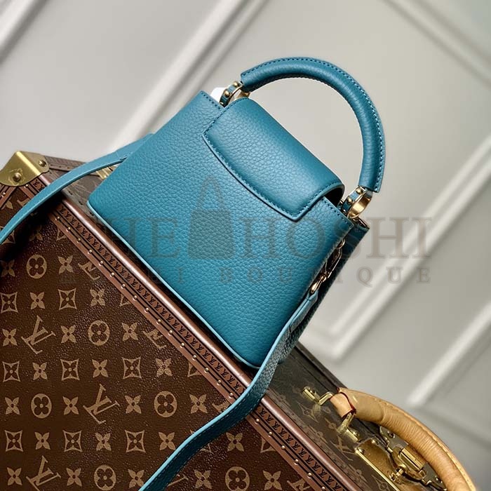 L0vis Vvtt0n LV Women Capucines Mini Handbag Green Taurillon Cowhide Leather Master Quality