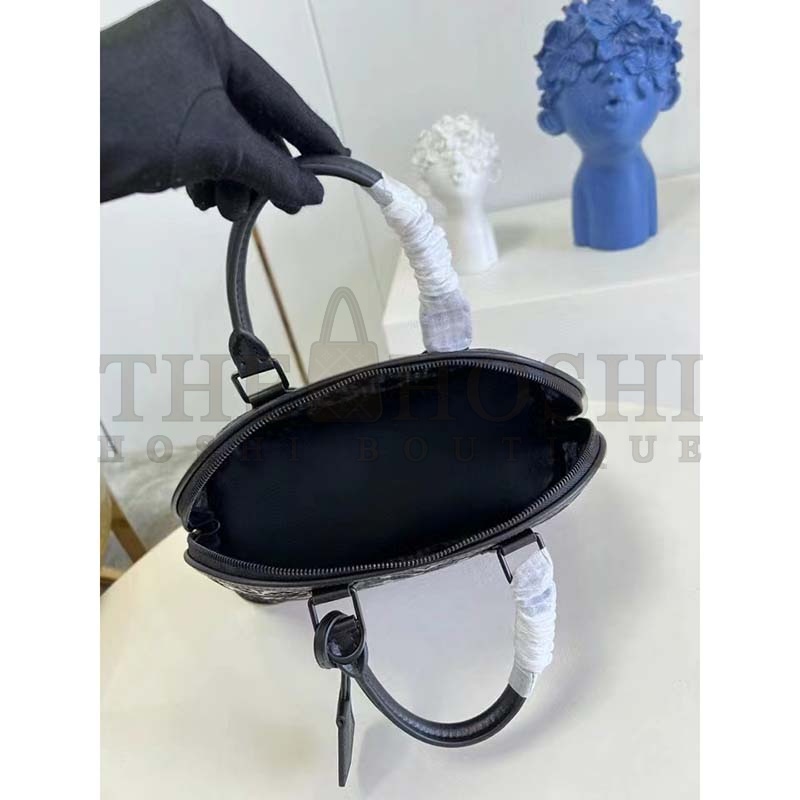 L0vis Vvtt0n LV Women Alma PM Handbag Black Patent Calfskin Cowhide Leather Master Quality