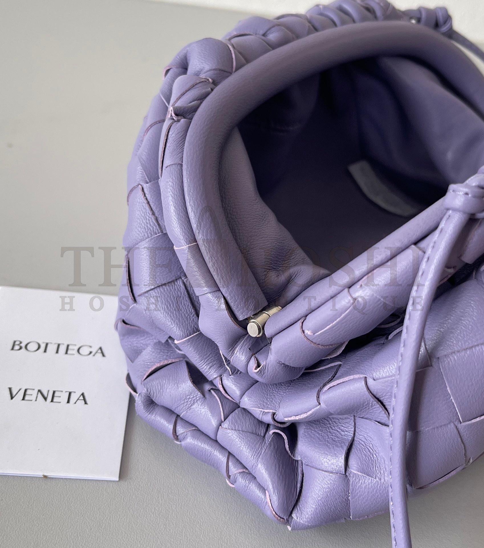 B0tt*ga Ven*ta Mini Pouch with Strap in Wisteria Intrecciato Lambskin Master Quality