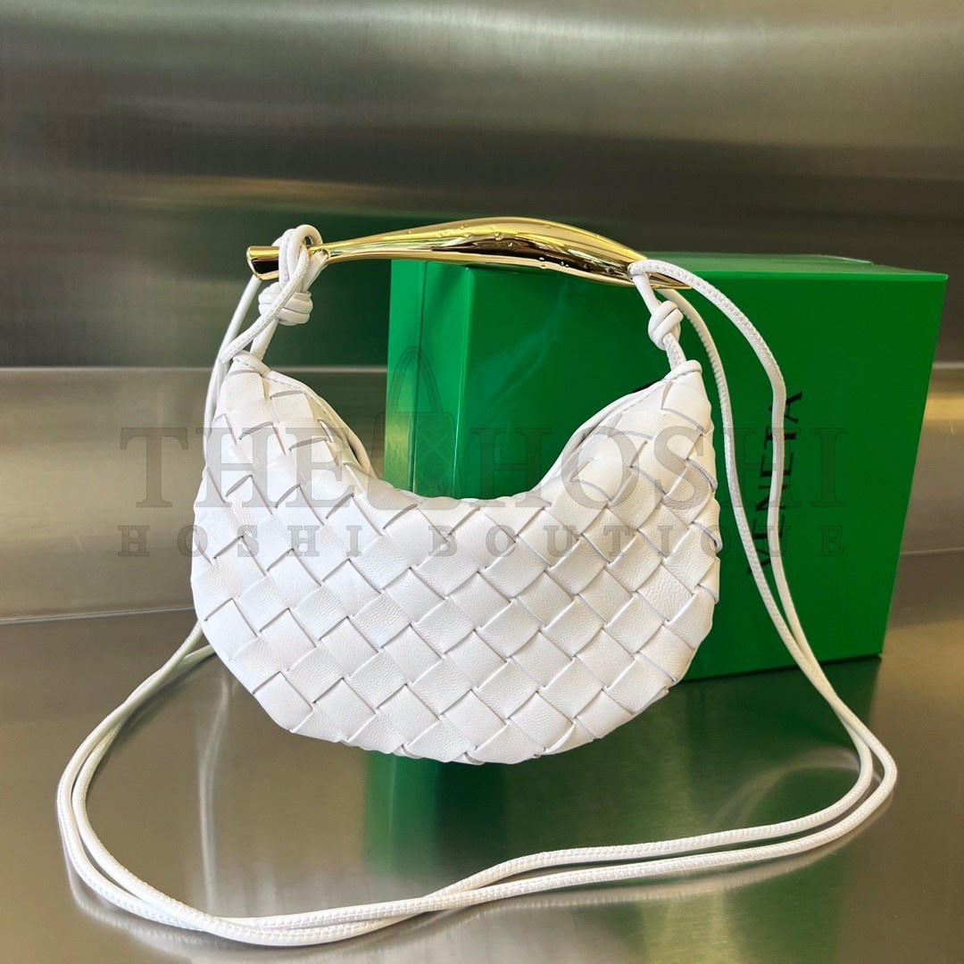B0tt*ga Ven*ta Sardine Mini Bag In White Intrecciato Lambskin Master Quality