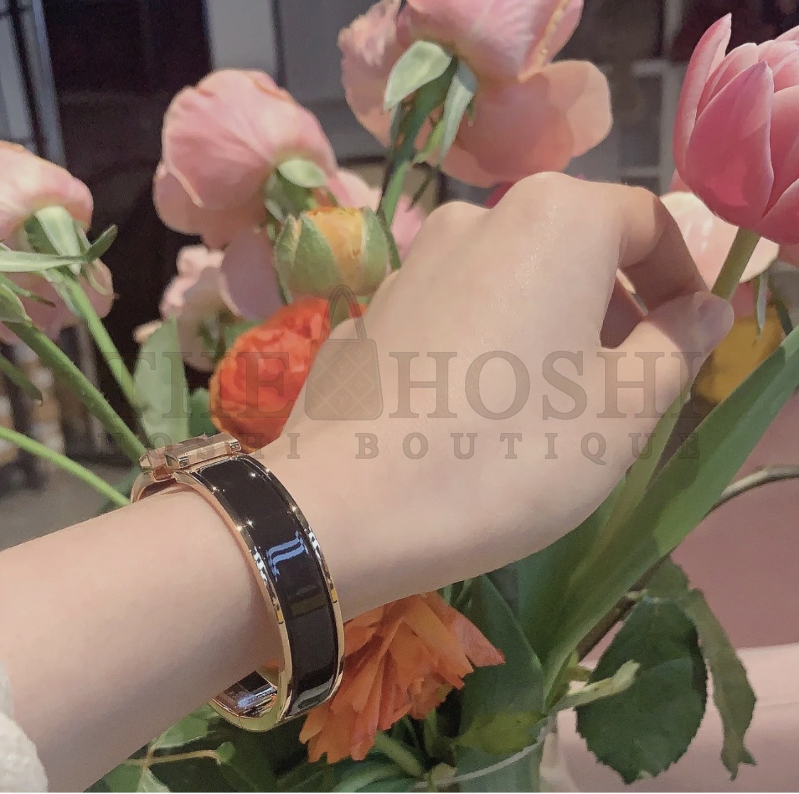 H**me5 Fake Bracelet, Clic H bracelet Dupe, Black Enamel, Three Color Master Quality