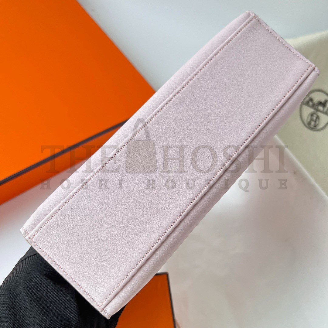 H**me5 Kelly Pochette Handmade Bag In Mauve Pale Swift Calfskin Master Quality