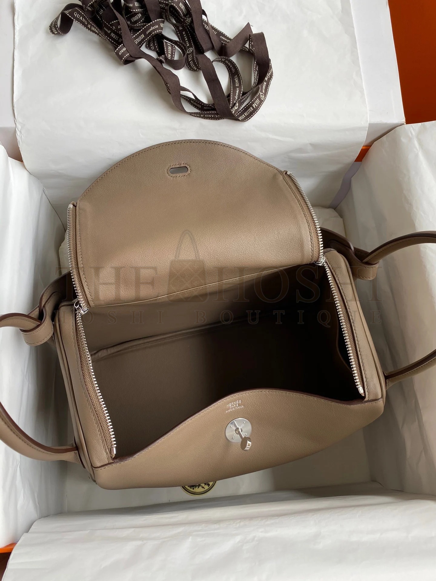 H**me5 Lindy 30 Handmade Bag In Taupe Swift Calfskin Master Quality