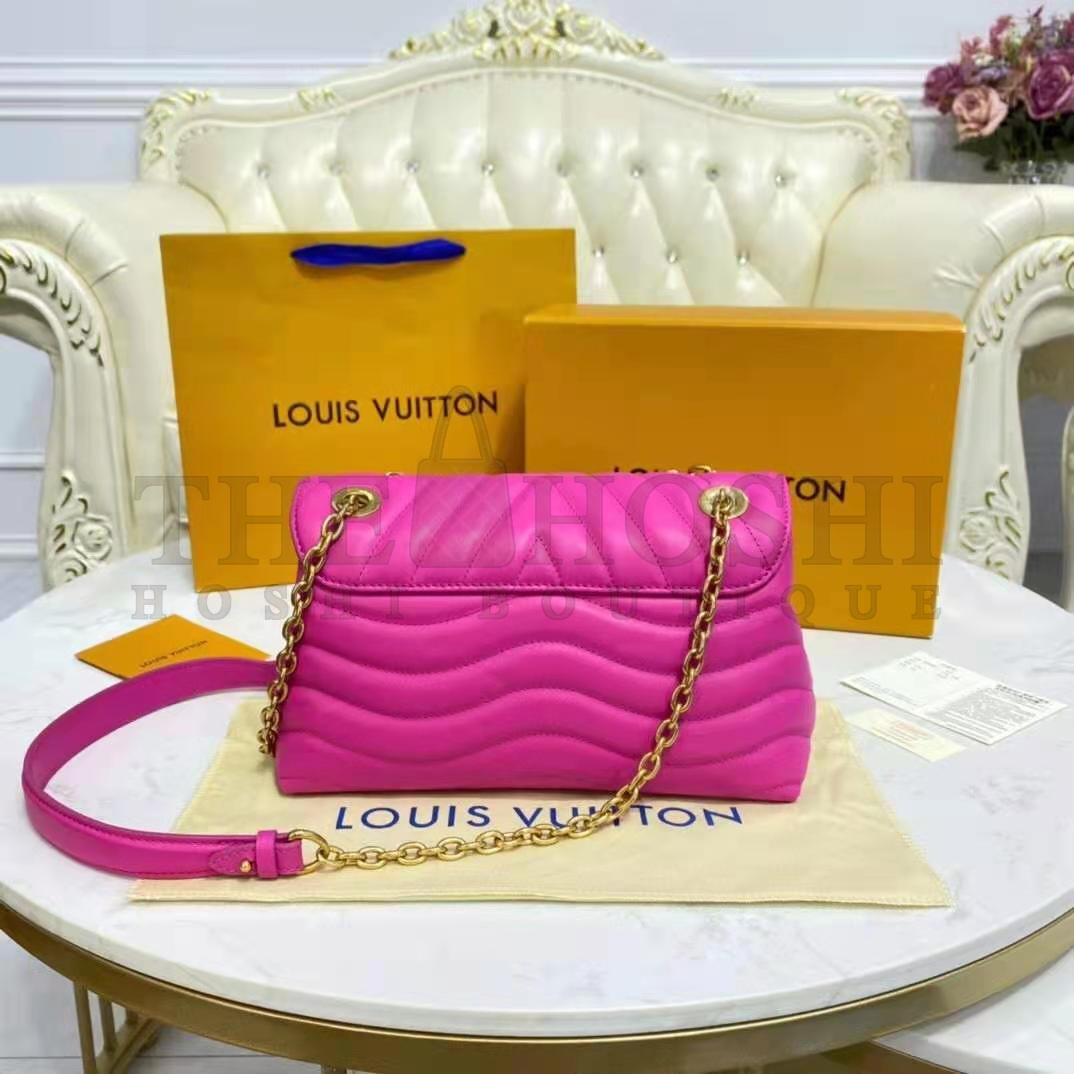 L0vis Vvtt0n LV Women New Wave Chain Bag Handbag Agathe Pink Smooth Cowhide Leather Master Quality