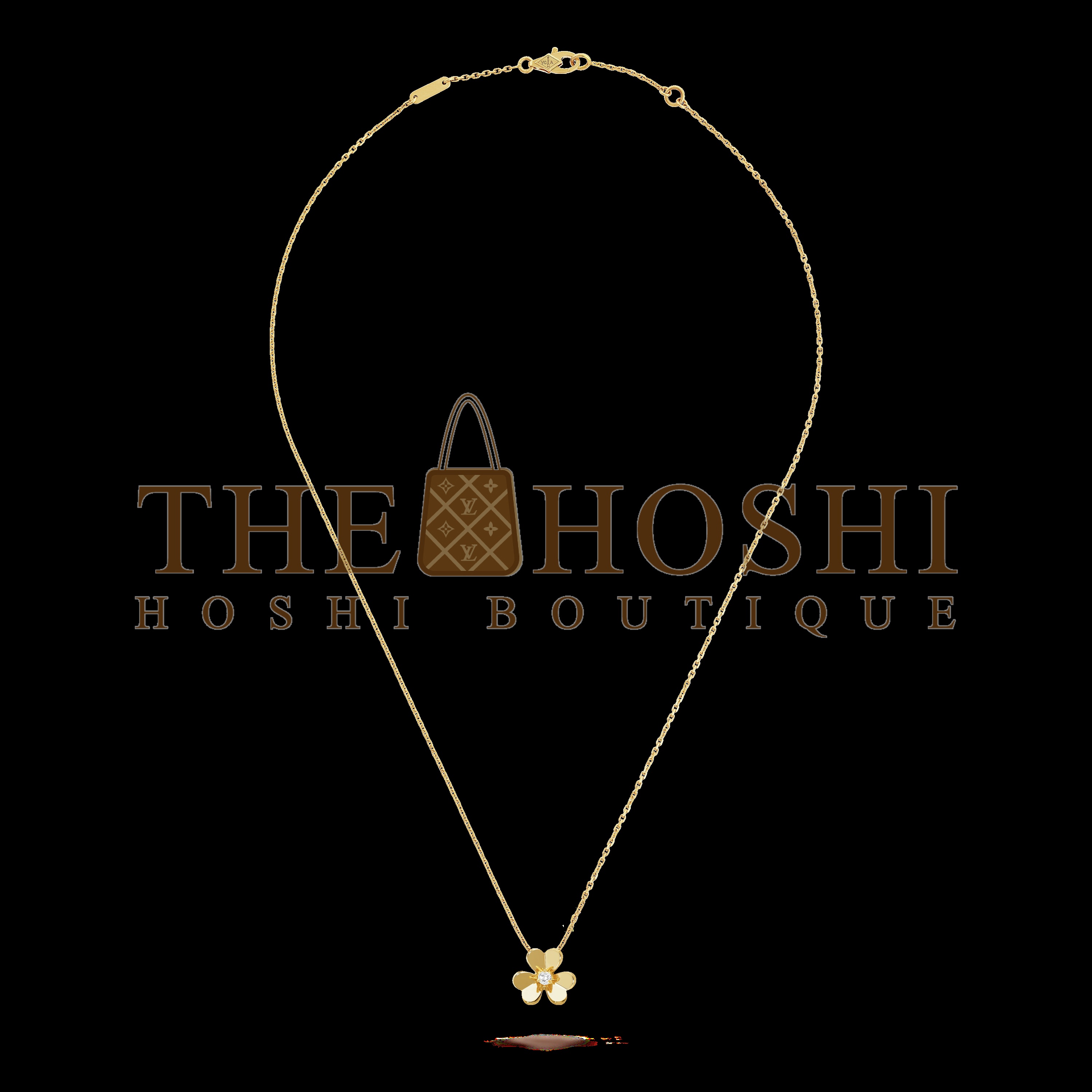 V*n Cl**f & Arpels Gold Three Flowers Necklace, Frivole pendant, mini model Master Quality