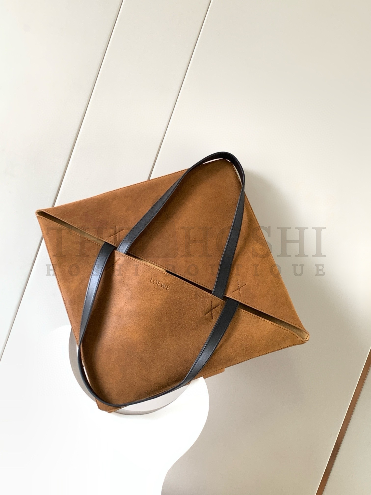 L0ew* XL Puzzle Fold Tote Bag in Brown Suede Calfskin Master Quality
