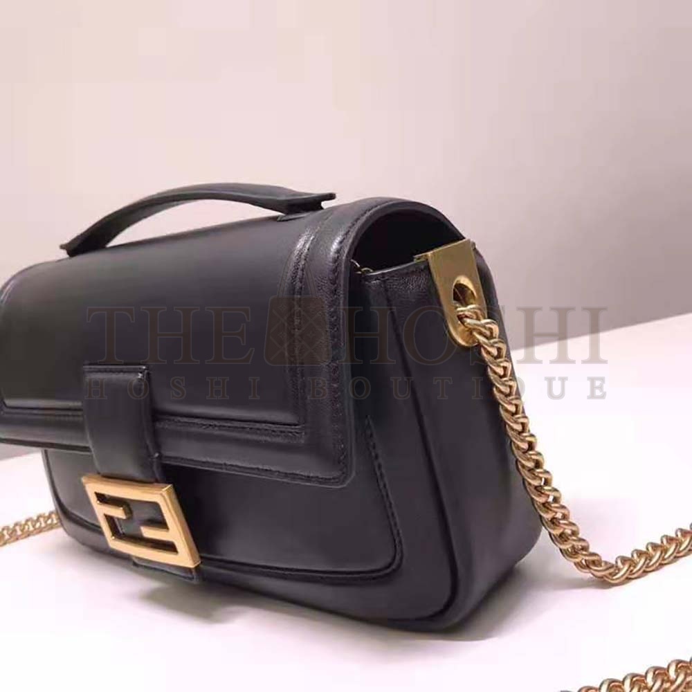 F**di Women Baguette Chain Black Nappa Leather Bag Master Quality
