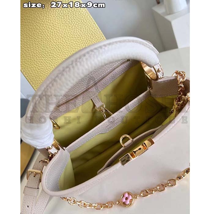 L0vis Vvtt0n LV Women Capucines BB Handbag Beige Pink Taurillon Leather Master Quality