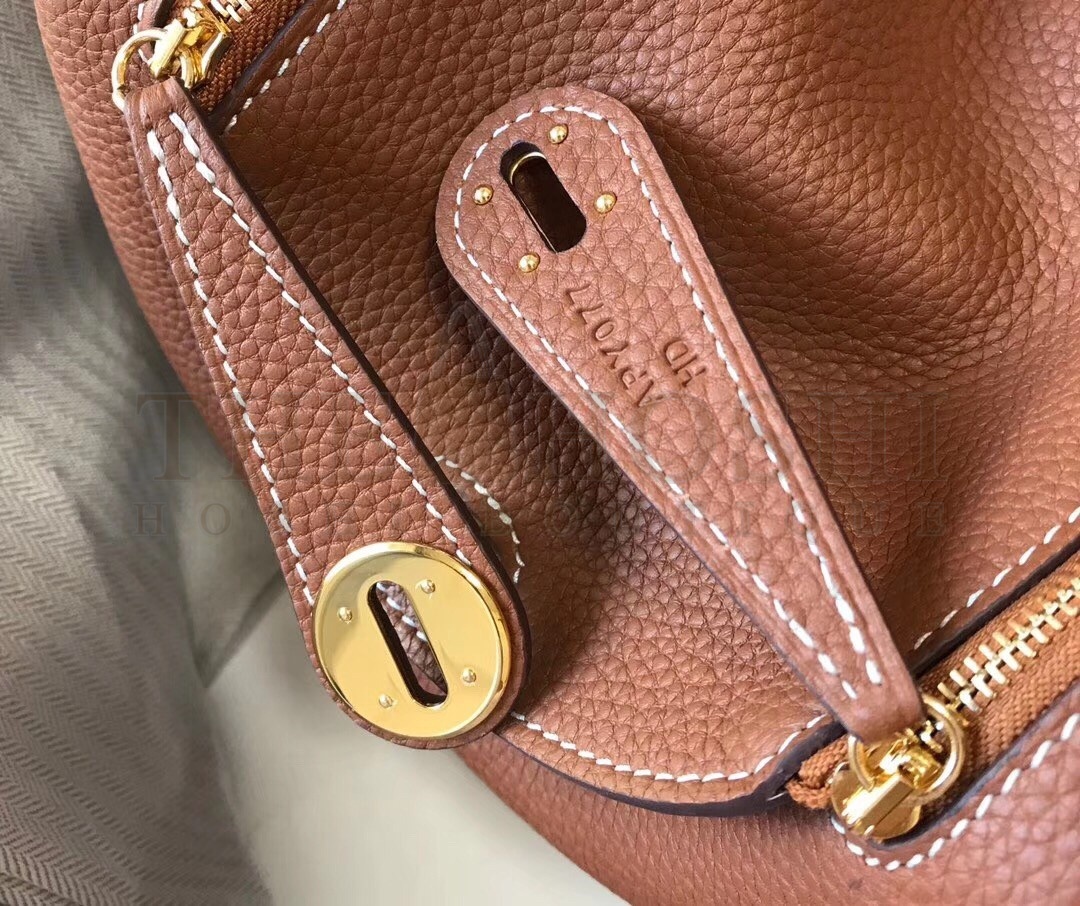 H**me5 Mini Lindy Bag In Brown Clemence Leather Master Quality