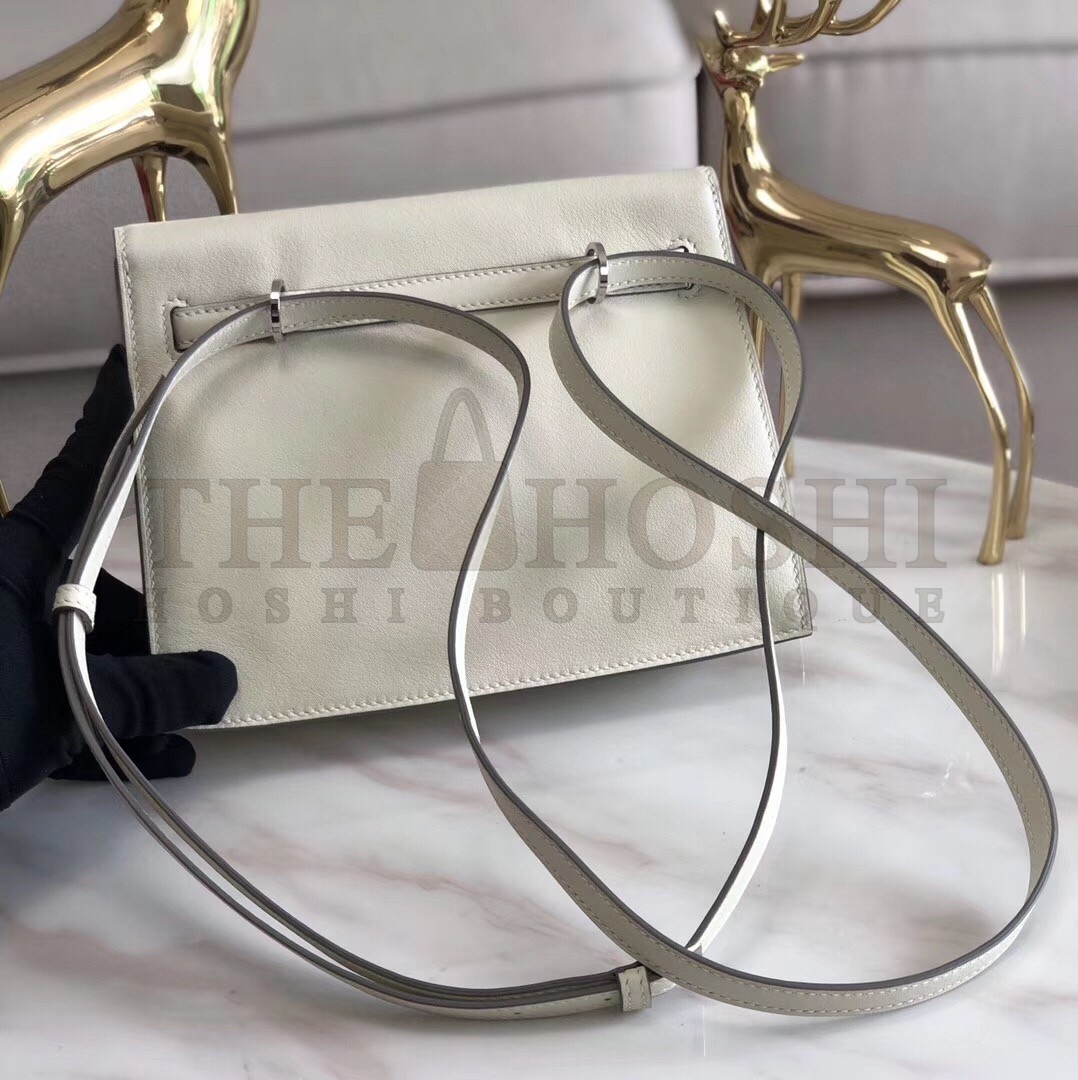 H**me5 White Swift Kelly Danse Bag Master Quality