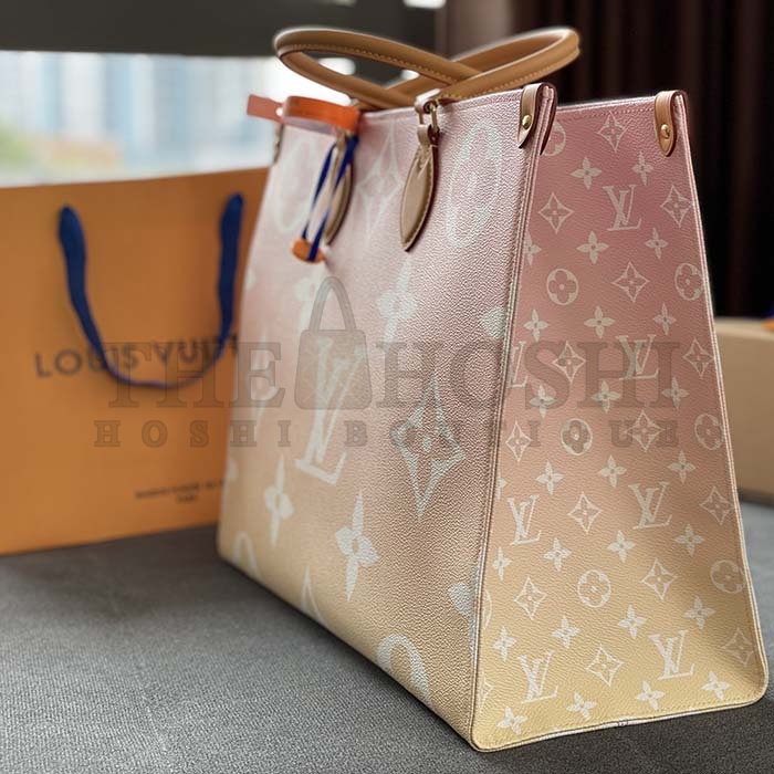 L0vis Vvtt0n LV Women OnTheGo GM Tote Bag Pink Monogram Giant Coated Canvas Raffia Master Quality