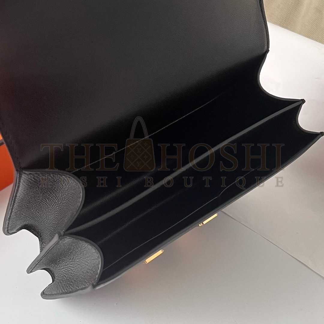 H**me5 Constance 1-18 Mirror Bag In Black Epsom Calfskin Master Quality