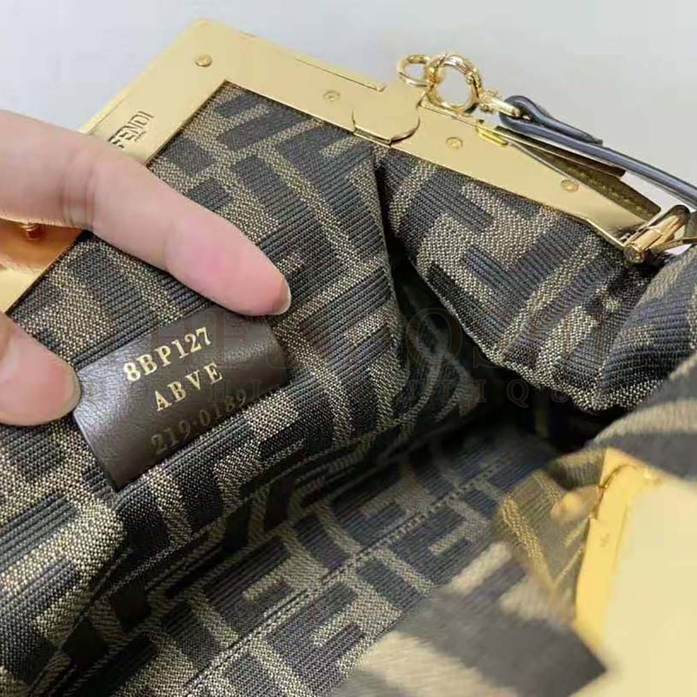 F**di Women First Small Dark Brown Leather Bag Master Quality