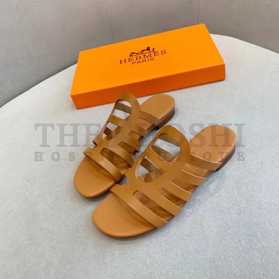 H**me5 Camelia Sandals In Brown Calfskin Master Quality