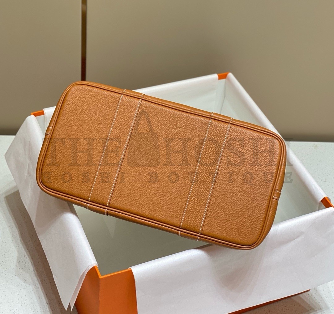 H**me5 Garden Party 36cm Bag in Toile and Gold Leather Master Quality