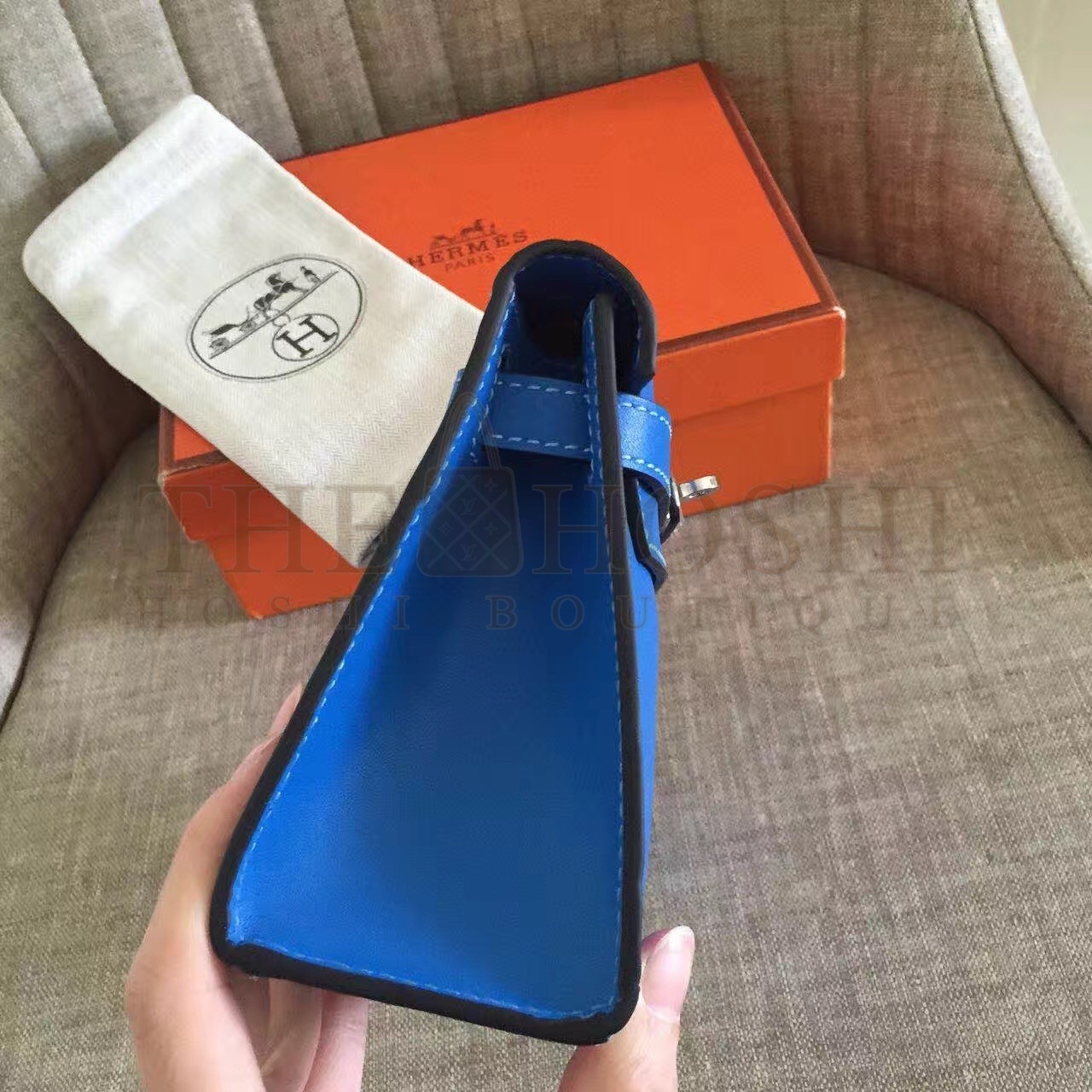 H**me5 Blue Kelly Pochette Swift Handmade Bag Master Quality