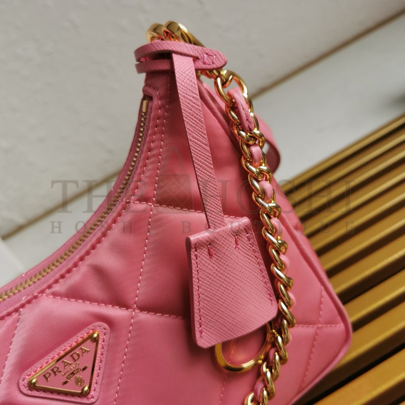 Pra*a Re-Edition 1995 Chaine Mini Bag in Pink Re-Nylon Master Quality